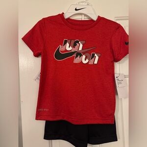 Nike Toddler Red Just Do It T-Shirt and Shorts Set